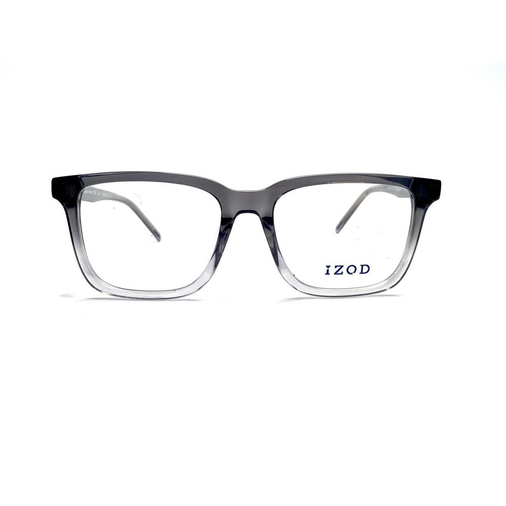 New IZOD Black Grey Clear Fade Ombre Square Glasses Italy IZ 2107 53 16 145